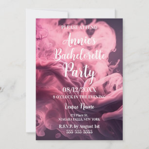 Pink Smoke Bachelorette Party Invitation
