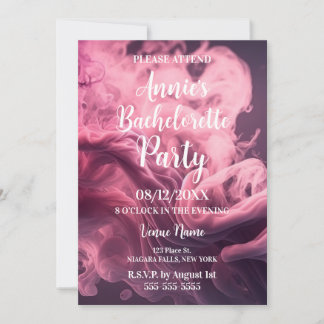 Pink Smoke Bachelorette Party Invitation