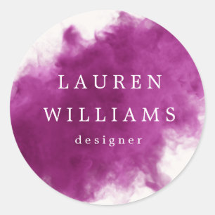 pink smoke effect classic round sticker