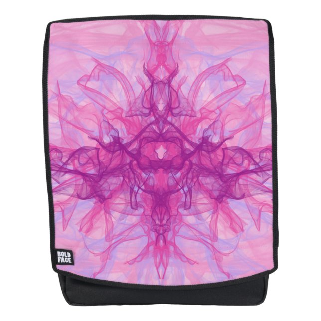 PINK SMOKE - Modern and abstract Fractal Art - Backpack (Front)