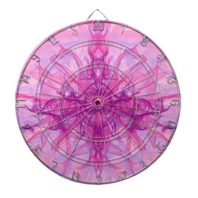 PINK SMOKE - Modern and abstract Fractal Art - Dartboard (Front)