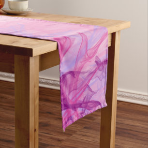 PINK SMOKE - Modern and abstract Fractal Art - Long Table Runner