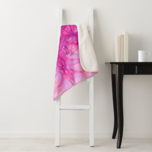 PINK SMOKE - Modern and abstract Fractal Art - Sherpa Blanket