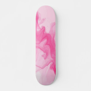 Pink Smoke Pastel Abstract Design Skateboard