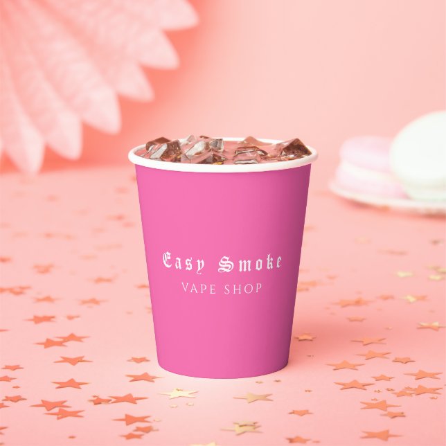 Pink Smoke Vape Shop Business Paper Cups (Insitu)
