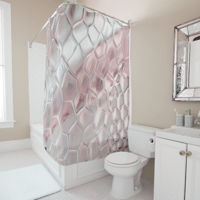 Pink & Smooth Animal Print Shower Curtain (In Situ)