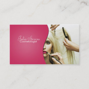 Pink smooth cosmetology business card