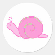 Pink Snail Stickers | Envelope Seals