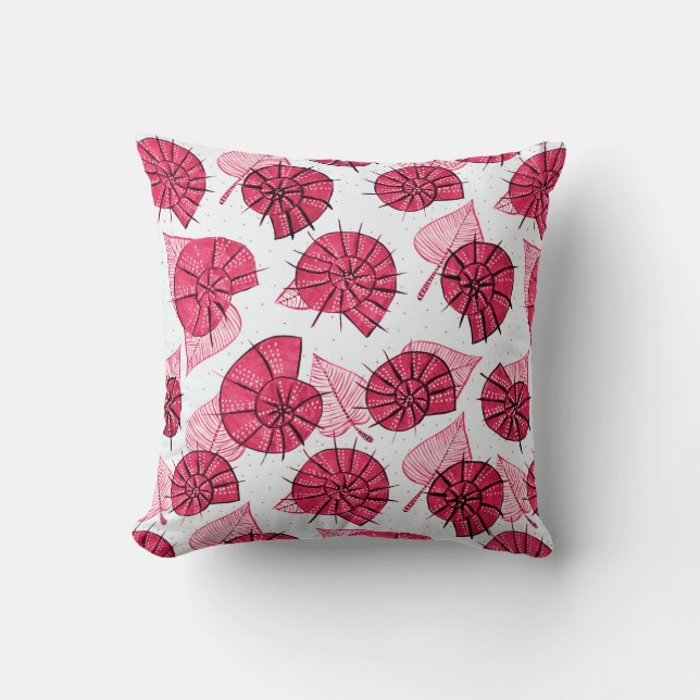 Pink Snails Pattern Girly Zoology Cushion (Front)