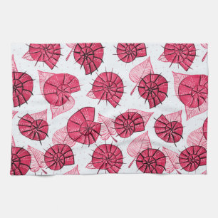 Pink Snails Pattern Girly Zoology Tea Towel