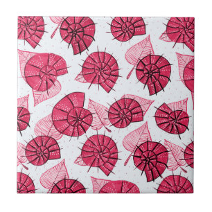 Pink Snails Pattern Girly Zoology Tile