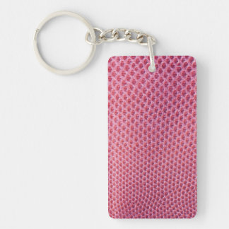 Pink snake, lizard or reptile skin (faux leather) key ring