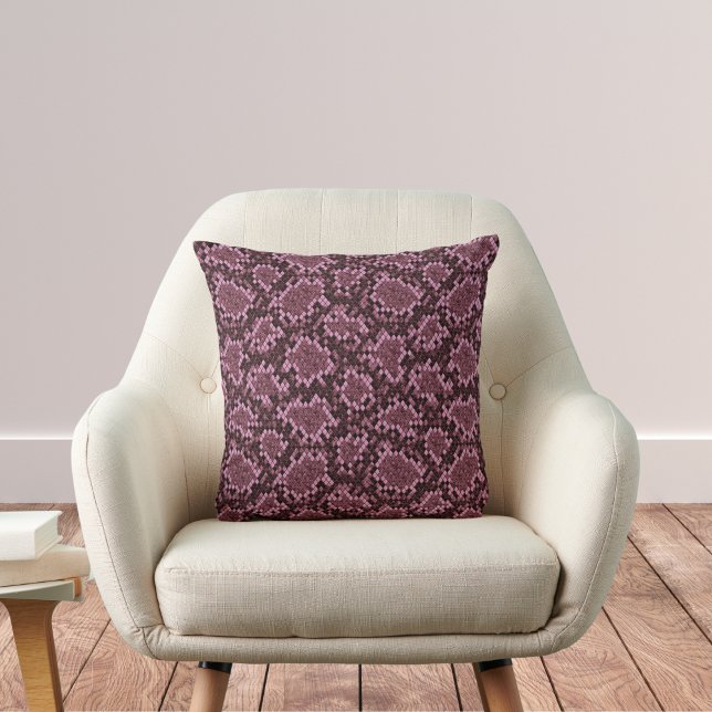 Pink Snake Print Cushion (Creator Uploaded)
