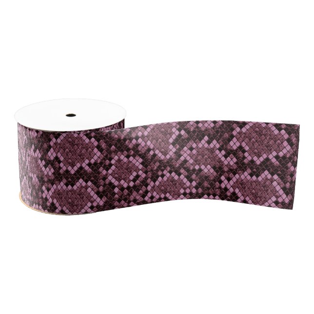 Pink Snake Print Grosgrain Ribbon (Spool)