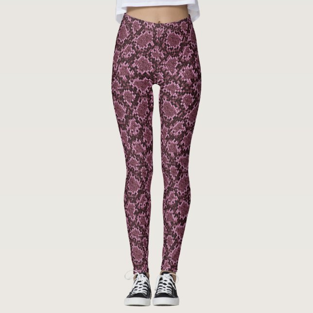Pink Snake Print Leggings (Front)