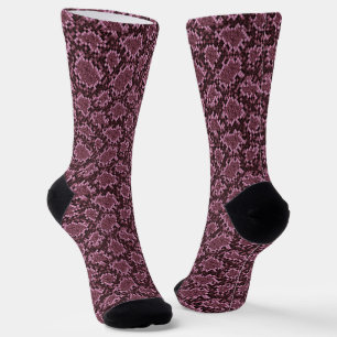 Pink Snake Print Socks