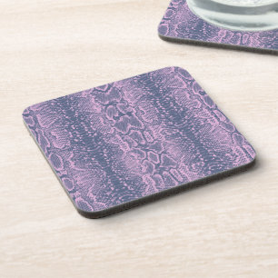 Pink Snake Skin Animal Print Coaster