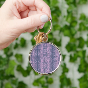 Pink Snake Skin Animal Print Key Ring