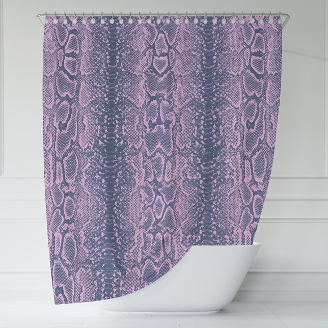 Pink Snake Skin Animal Print Shower Curtain (Pink Snake Skin Animal Print Shower Curtain by Looly Elzayat)