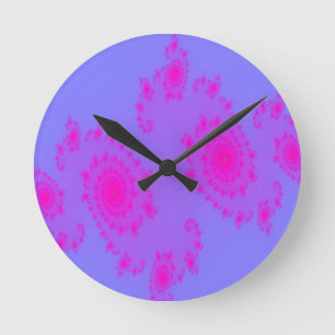 Pink Sneeze Fractal Wall Clock