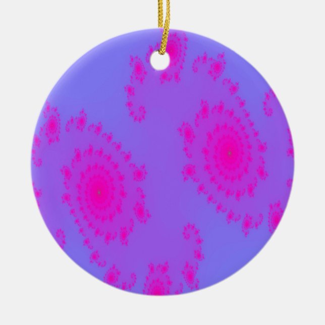 Pink Sneeze Patterned Pendant Ceramic Tree Decoration (Front)