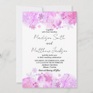 Pink Snow Wedding Invitations