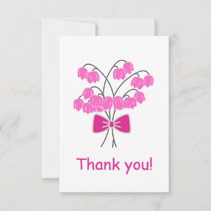 Pink snowdrops floral  thank you card