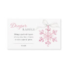 Pink Snowflake Baby Shower Diaper Raffle