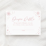 Pink Snowflake Baby Shower Diaper Raffle Ticket Enclosure Card<br><div class="desc">Invite friends and family to participate in a diaper raffle with this elegant snowflake themed baby shower enclosure card.</div>