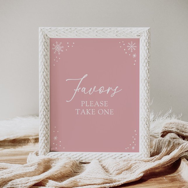 Pink Snowflake Baby Shower Favours Sign (Creator Uploaded)