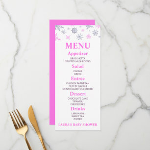 Pink Snowflake Baby Shower Food Menu