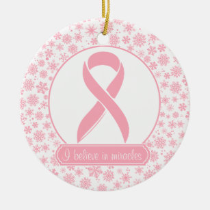 Pink Snowflake Breast Cancer Ornament