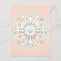 Pink Snowflake Charm Baby Girl Shower Invitatio