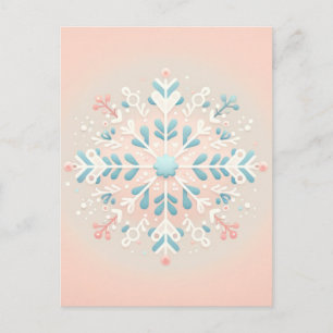 Pink Snowflake Charm Baby Girl Shower Invitatio Postcard