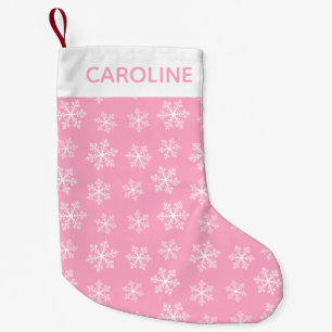 Pink Snowflake Christmas Stocking