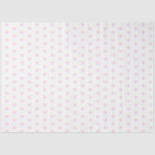 Pink Snowflake Christmas Tissue Paper (Front)