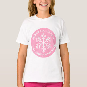 Pink Snowflake Festive T-Shirt (Child)