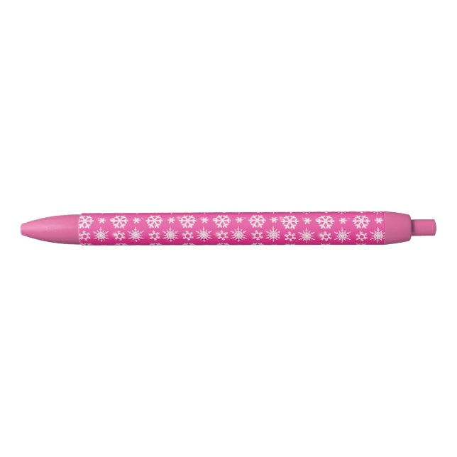 Pink Snowflake Pattern Pen – Cute Stationery Gift (Front)