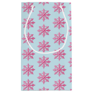 Pink Snowflake Small Gift Bag
