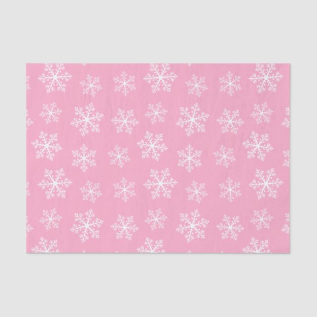 Pink Snowflake Tissue Paper (Front)