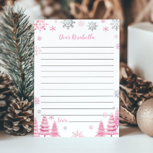 Pink Snowflake Winter Birthday Time Capsule Card