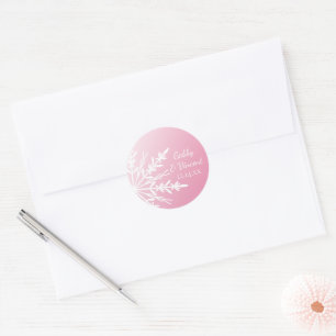 Pink Snowflake Winter Wedding Envelope Seals