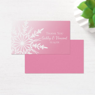 Pink Snowflake Winter Wedding Favour Tags
