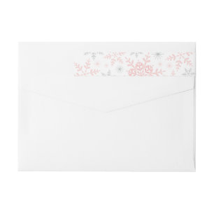 Pink Snowflakes Baby Girl Shower Silver Glitter Wrap Around Label