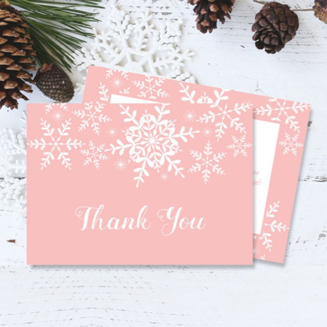 Pink Snowflakes Baby Shower Thank You (Creator Uploaded)
