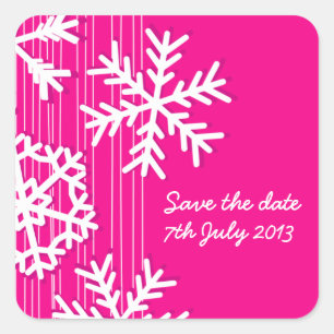 Pink Snowflakes Christmas Trees Sticker
