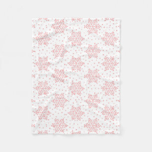 Pink Snowflakes Fleece Blanket