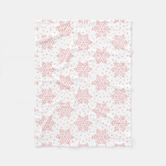 Pink Snowflakes Fleece Blanket