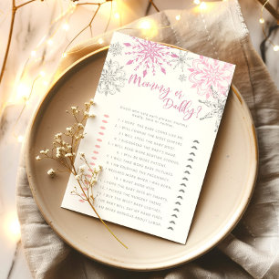 Pink snowflakes Who Said It Mummy or Daddy game