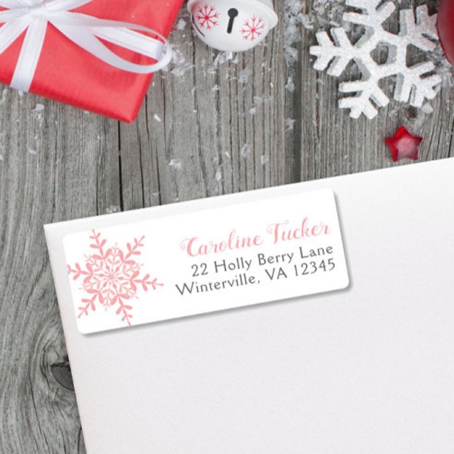 Pink Snowflakes Winter Baby Girl Shower Address (Creator Uploaded)